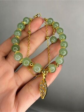 Gold  Boho Layered Beaded Charm Bracelet